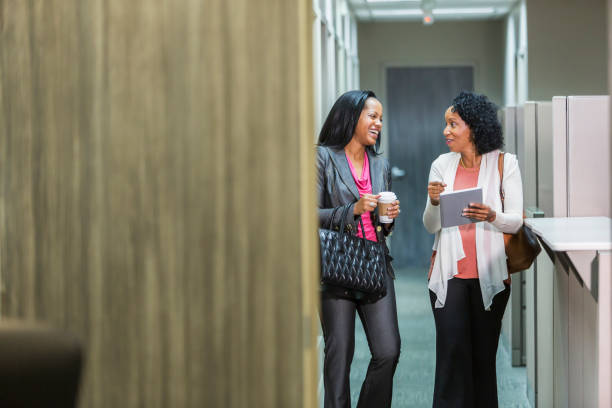 istock Women arriving at or leaving the office 844265738