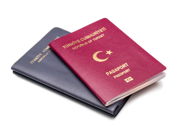 istock Turkish passport on a white background 844268354