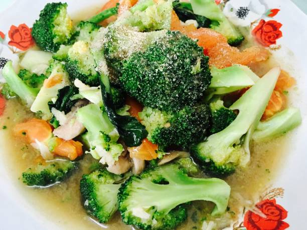 istock Stir Fried Romanesco Broccoli Cabbage with Carrot 844274588