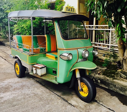 Automotive Concepts, A Three Wheeled Tuk Tuk Taxi or Thai Auto Rickshaws.