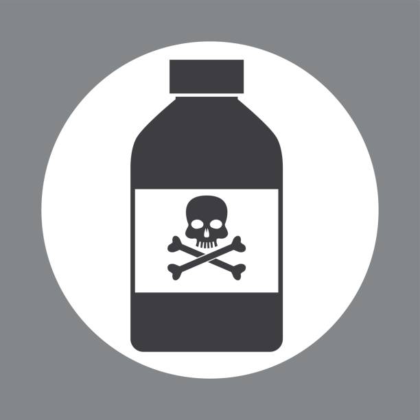 ilustraciones, imágenes clip art, dibujos animados e iconos de stock de diseño oscuro botella poción peligro laboratorio química - antidote toxic substance ingredient bottle