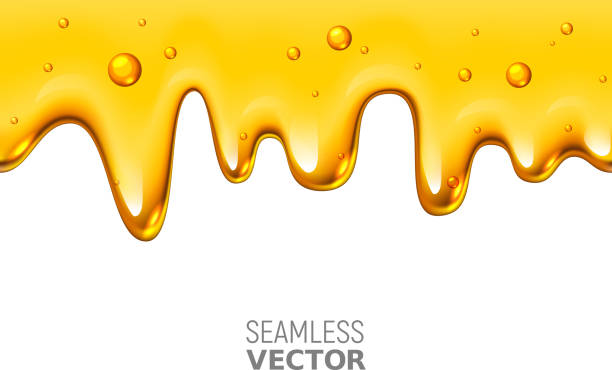 вектор бесшовный капающий мед на белом фоне - мед stock illustrations