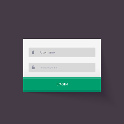 Login White Ui Module Clean Flat White Login Form Ui Template Design Stock Illustration ...