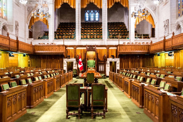 chambre des communes - bâtiment du parlement canadien - commons photos et images de collection