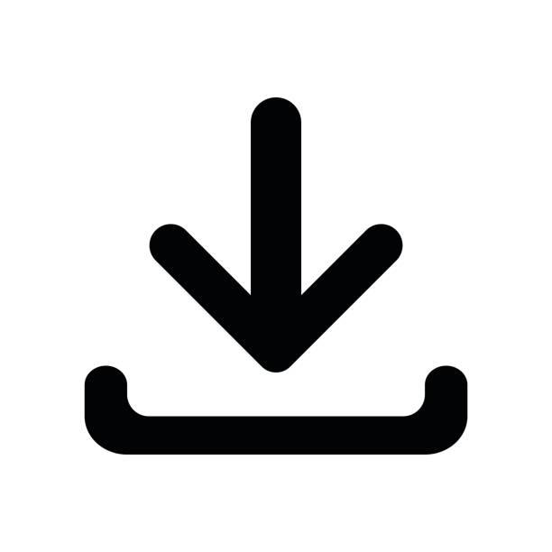 download icon isoliert vektor - download stock-grafiken, -clipart, -cartoons und -symbole