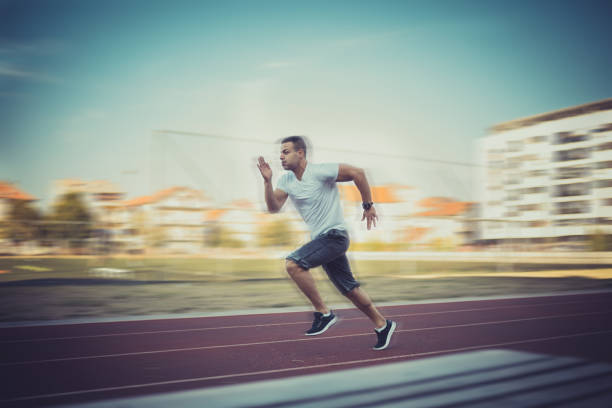 istock Man running in the morning on the running track 844306618