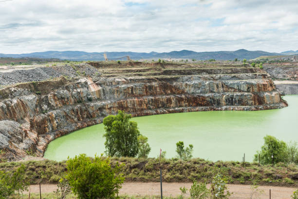 Open cut gold mine pit no longer used and full of water