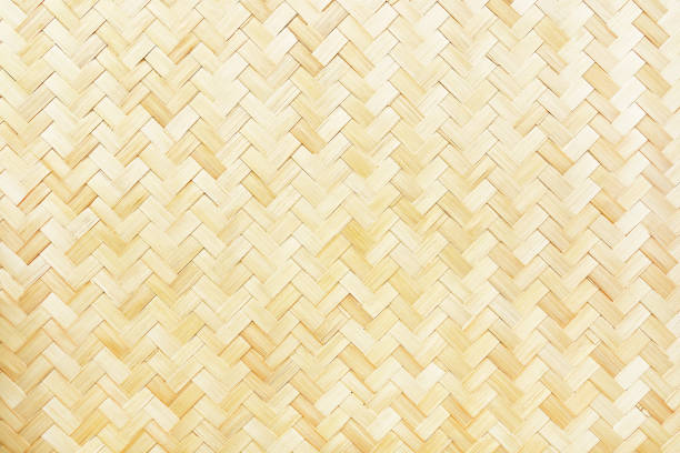 짠된 대나무 질감 패턴 및 배경 - wicker textured bamboo brown 뉴스 사진 이미지