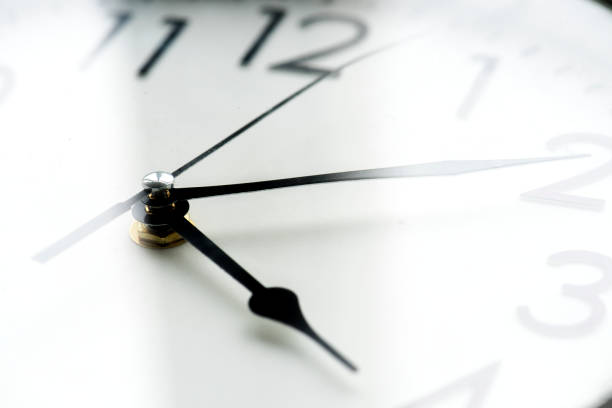 Closeup of watch clock time isolated