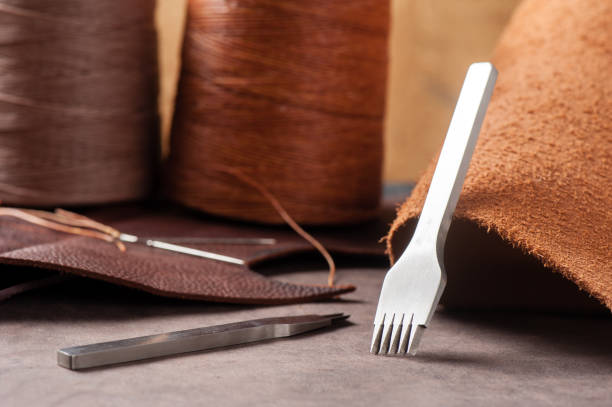 istock The pricking irons for hand stitching leather 844315372