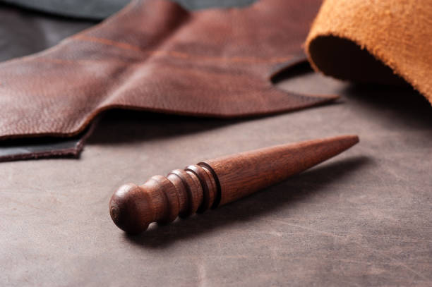 istock The wood slicker for hand stitching leather 844315754