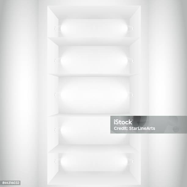 Three Dimensional Window Display Multiple Display Windows With Lights Stock Illustration - Download ...