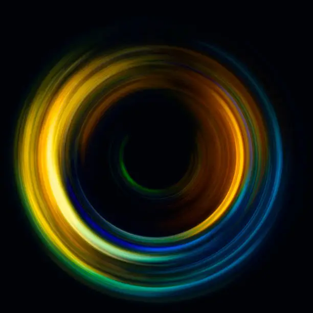 Photo of ring of light. rotation and circulation. colorful abstract background.