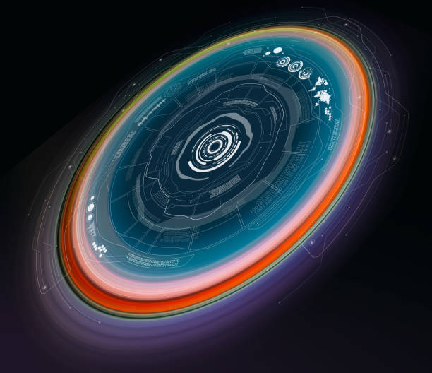 istock ring of light. rotation and circulation. colorful abstract background. 844330172