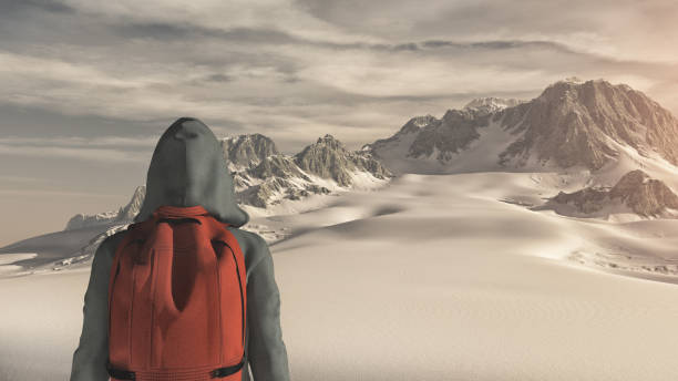 istock Young man up the mountain admire mountain 844335036