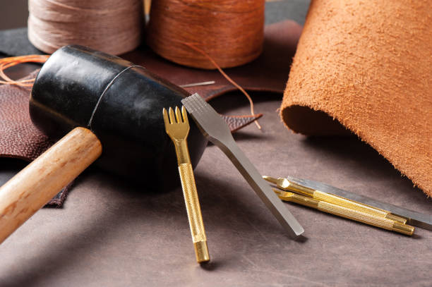 istock The pricking irons for hand stitching leather 844340778