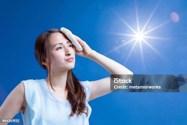 Sunlight And Heatstroke Concept Stock Photo - Download Image Now - Heat - Temperature, Japan, Hyperthermia