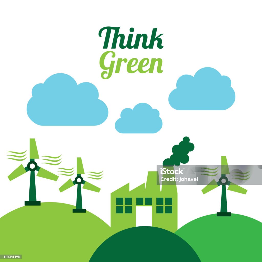 Think Green Simple Think Green Design Stock Illustration - Download Image Now - Abstract ...