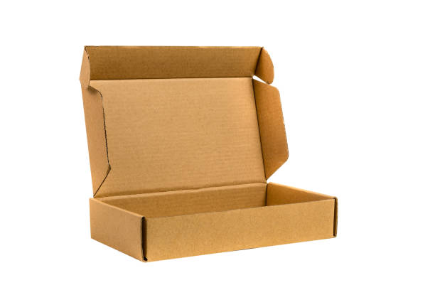 istock Brown tray or brown paper package or cardboard box isolated with soft shadow. 844350014