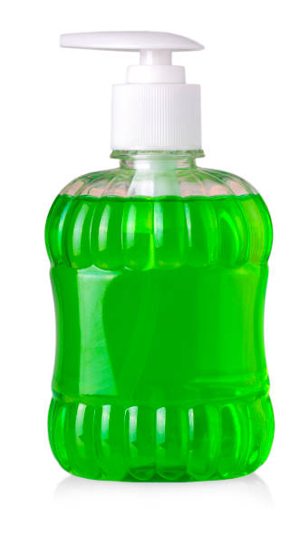 istock Green bottle with liquid soap and dispenser 844350228