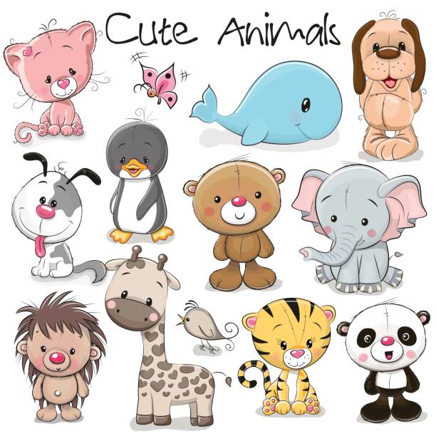 Set Of Cute Animals Stock Illustration - Download Image Now - Cute, Animal,  Cartoon - iStock