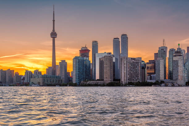 istock Toronto city skyline at sunset 844364862