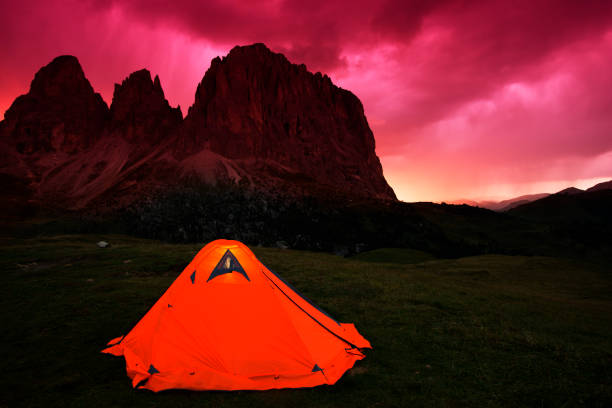 istock Camping in Dolomites Alps, Italy 844372064