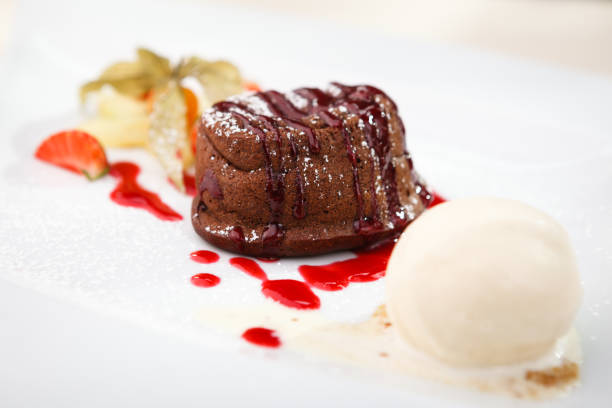 istock Chocolate fondant with ice cream 844389124