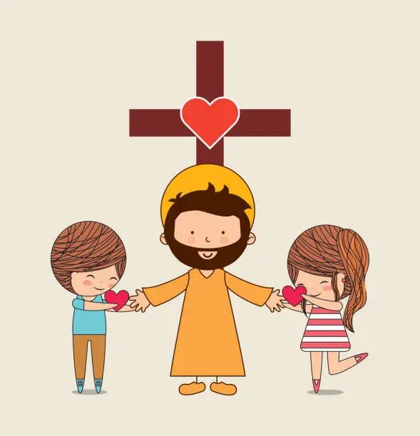 Vector illustration of Catholic love design