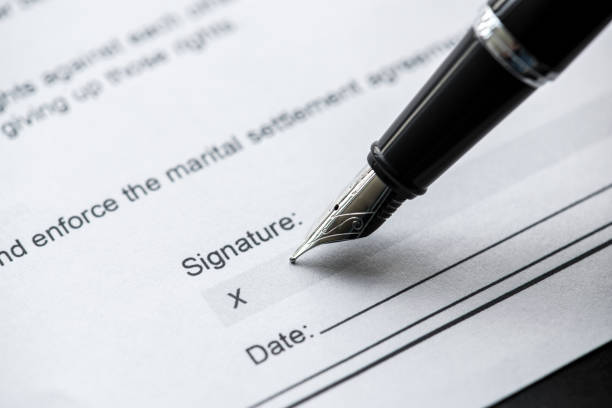 istock Macro of signing fountain pen 844398006