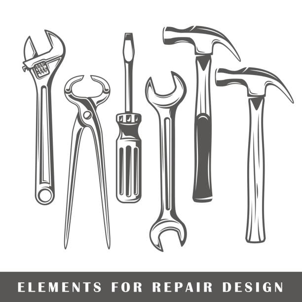 ilustrações, clipart, desenhos animados e ícones de ferramenta de trabalho - adjustable wrench
