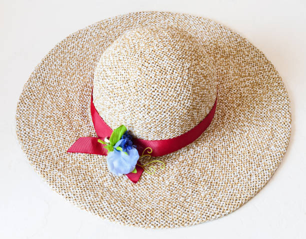 istock ladies' wide brim straw hat with red band 844409482