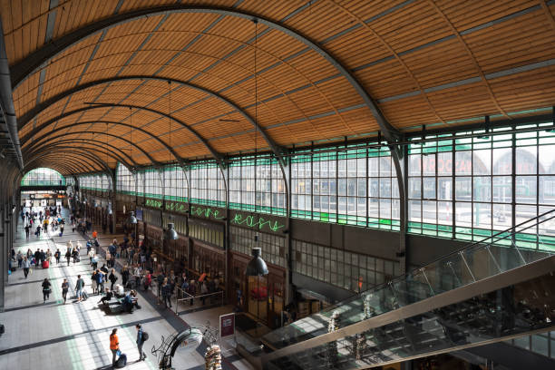 Interior of the Railway Station Hall in Wroclaw. Wrocław main station is the largest and most important passenger station of the southwestern Polish city of Wrocław. Built in the mid-19th century near the centre of the city.