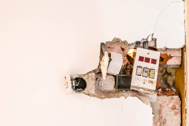 istock The old electrical outlet on decrepit wall, lost places 844416960