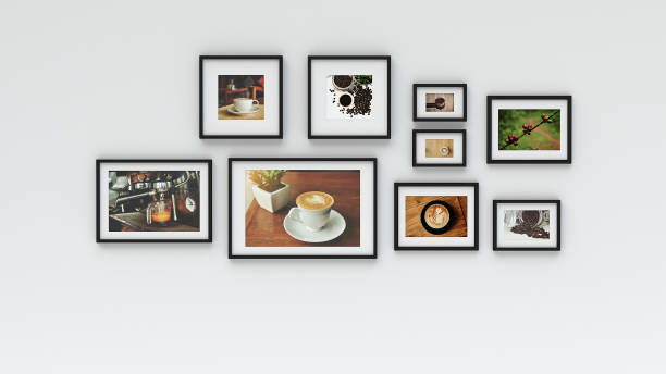 istock Photo frame on wall - coffee picture(3d rendering) 844426104