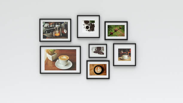 istock Photo frame on wall - coffee picture(3d rendering) 844426122
