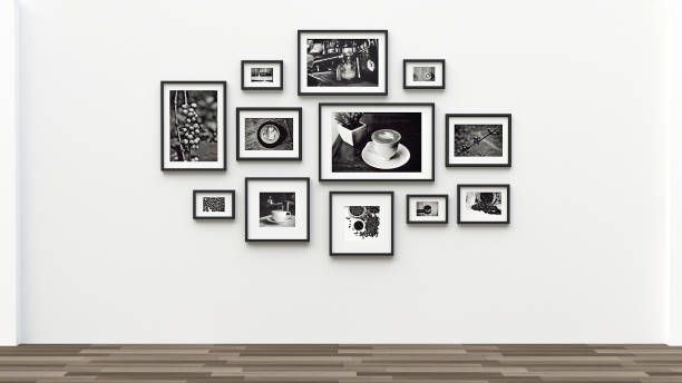 istock Photo frame on wall - coffee picture(3d rendering) 844426176