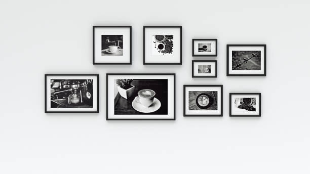 istock Photo frame on wall - coffee picture(3d rendering) 844426344