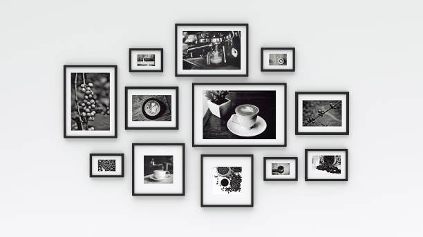 istock Photo frame on wall - coffee picture(3d rendering) 844426356