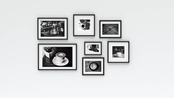istock Photo frame on wall - coffee picture(3d rendering) 844426414