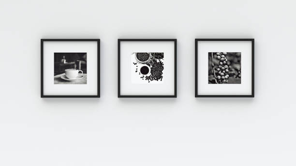 istock Photo frame on wall - coffee picture(3d rendering) 844426422