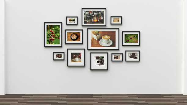 istock Photo frame on wall - coffee picture(3d rendering) 844426532