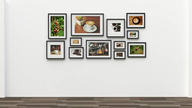 istock Photo frame on wall - coffee picture(3d rendering) 844426554