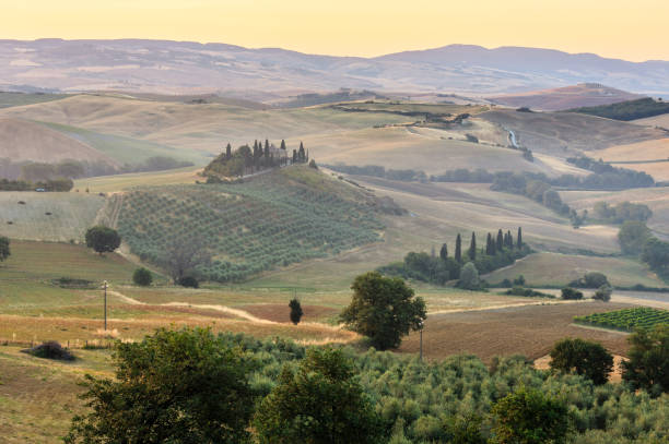istock Tuscany sunrise countryside, Italy 844433688