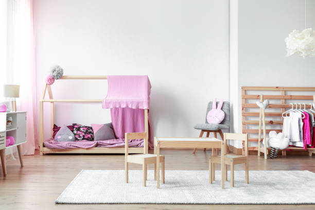 istock Girls bedroom with table and chairs 844458810