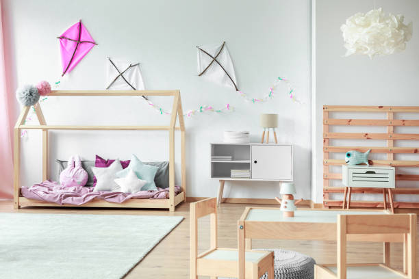 istock Handmade toy on kids table 844458838