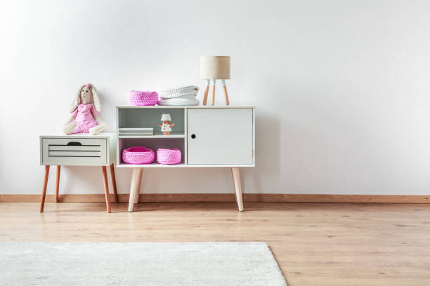istock Plush toy on bedside cabinet 844458858