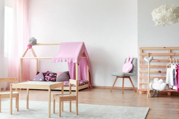 istock Scandinavian style girls bedroom 844458914