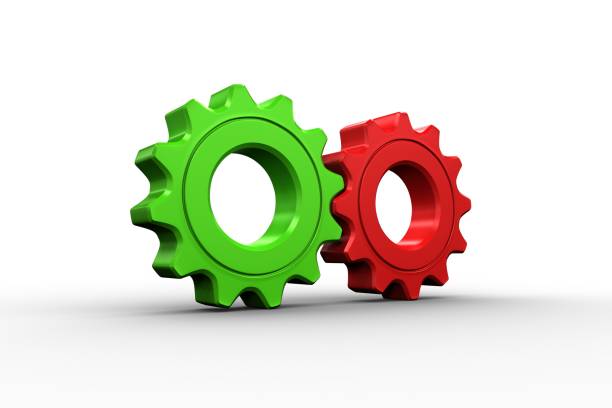 istock Red and green cog and wheel 844462728