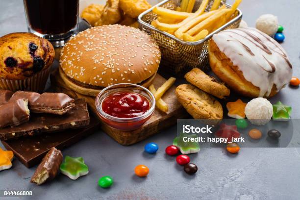 Fast Carbohydrates Food Stock Photo - Download Image Now - Unhealthy Eating, Fast Food, Food